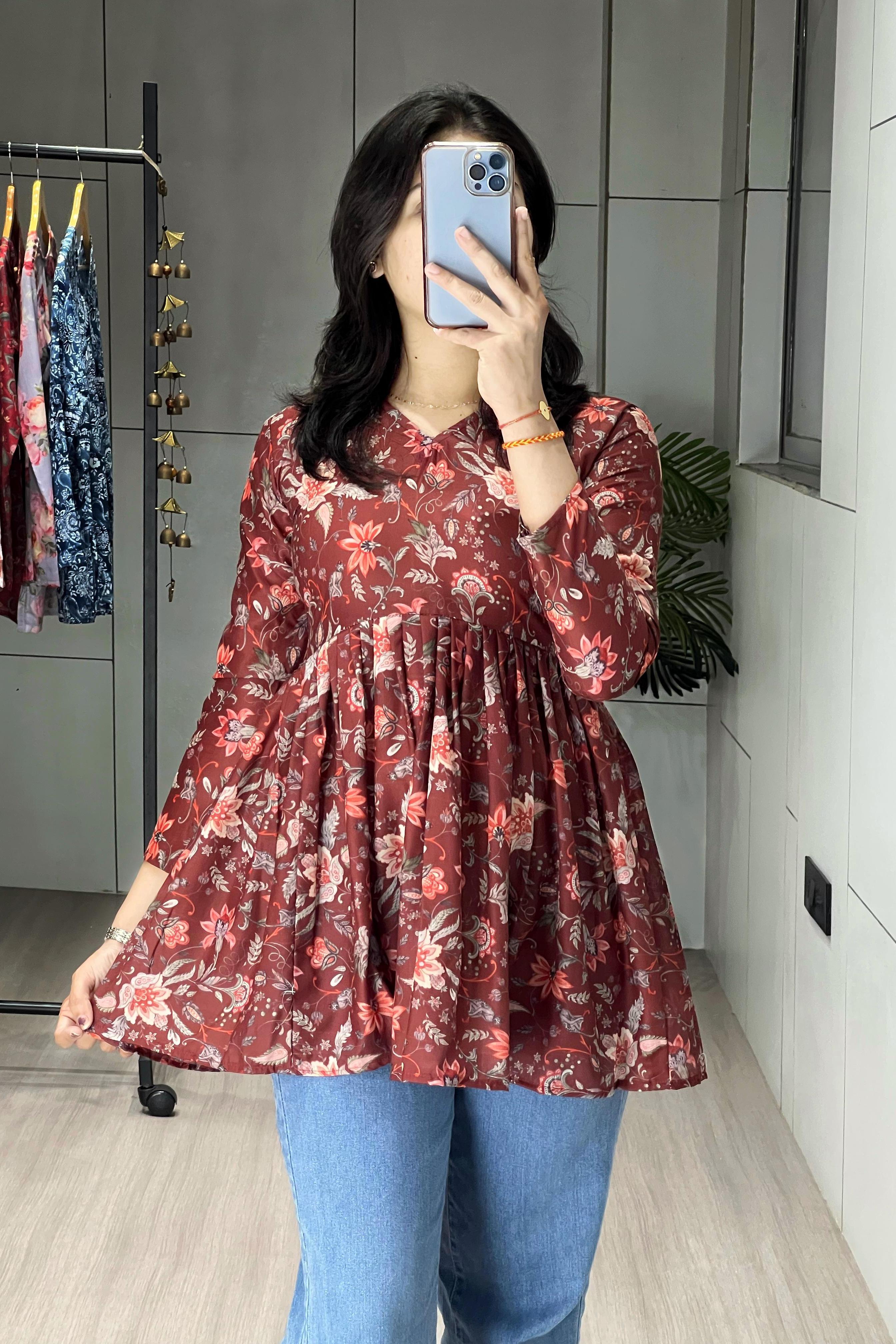 Trendy Floral Short Kurtis