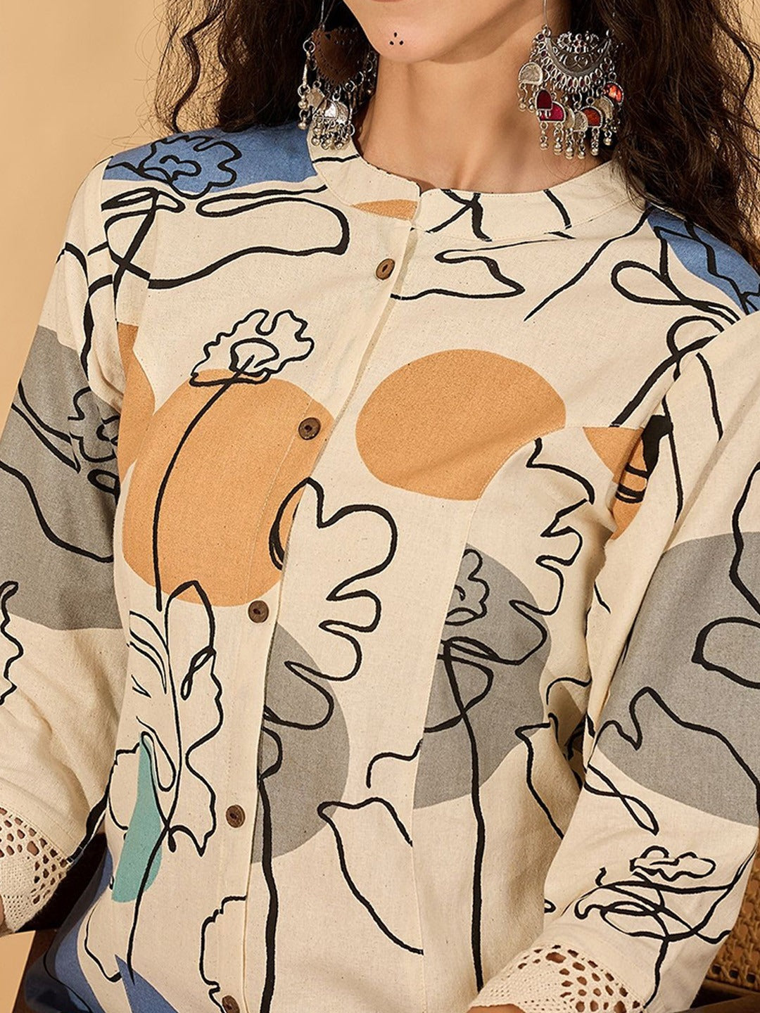 Rayon Printed Straight Kurti