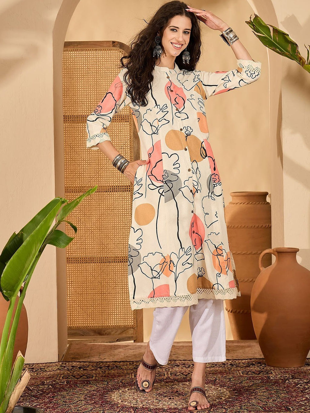 Rayon Printed Straight Kurti