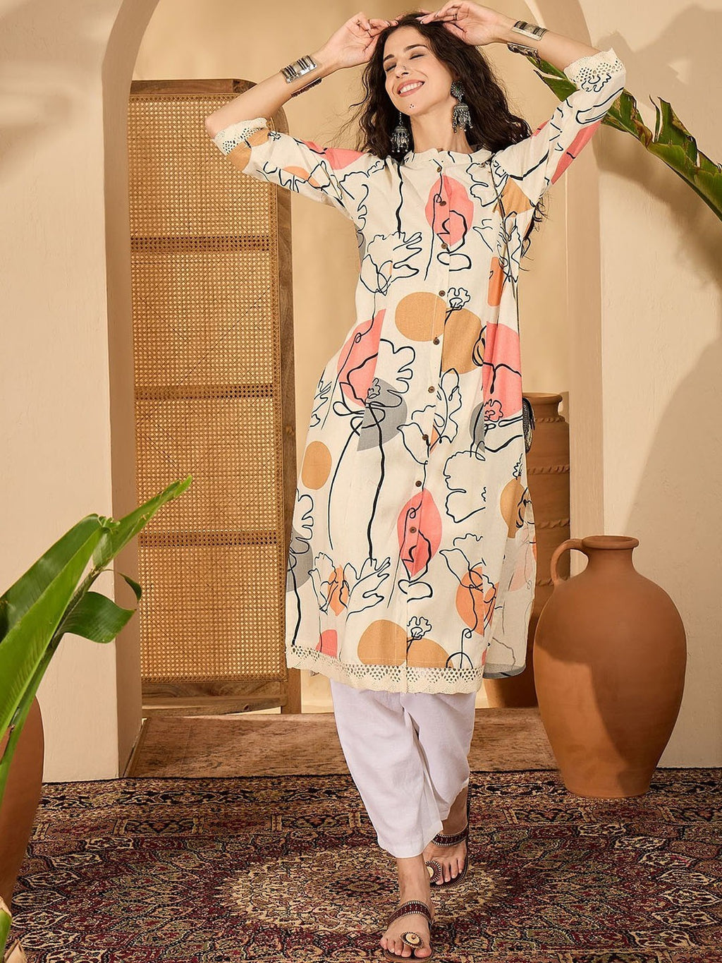 Rayon Printed Straight Kurti