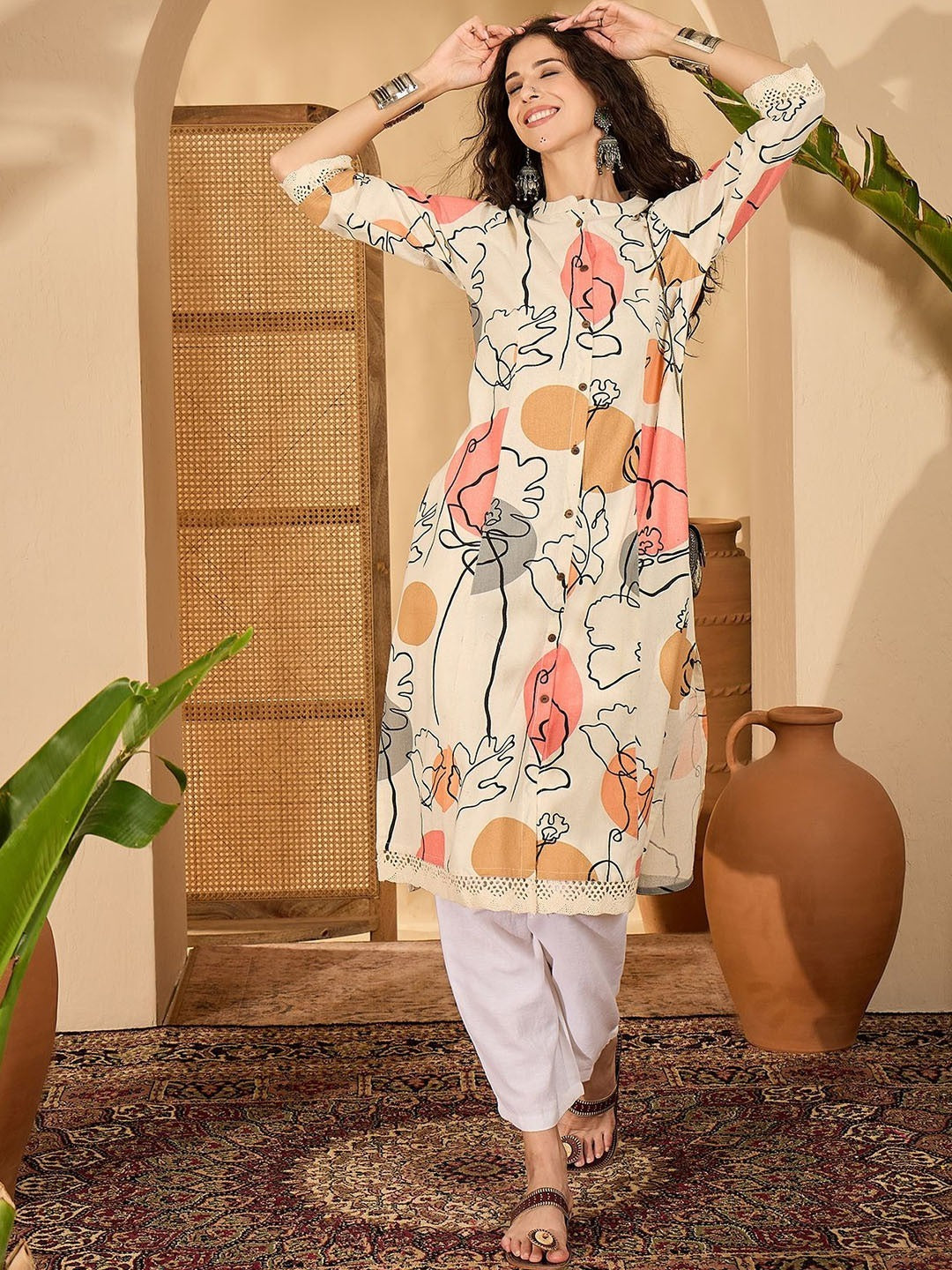 Rayon Printed Straight Kurti