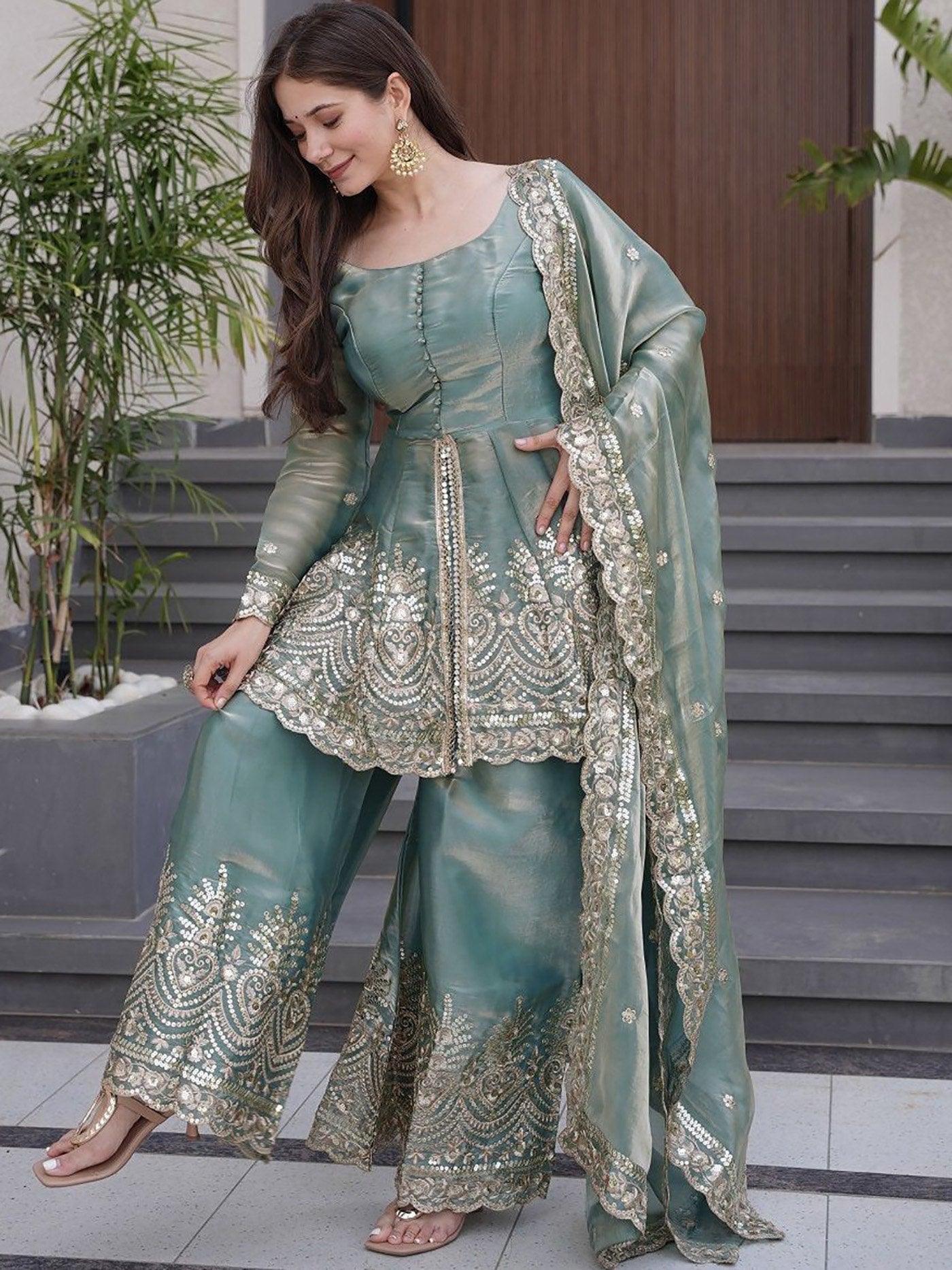 Firozi Koyal Sharara suit