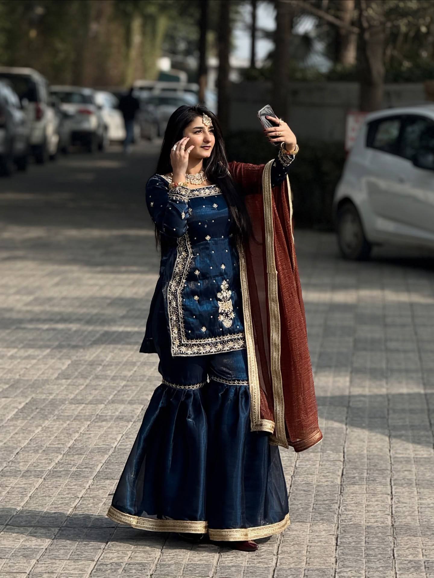 Designer Party Top Palazzo & Dupatta Set