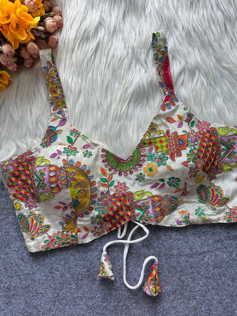 Printed Crepe Partywear Blouse