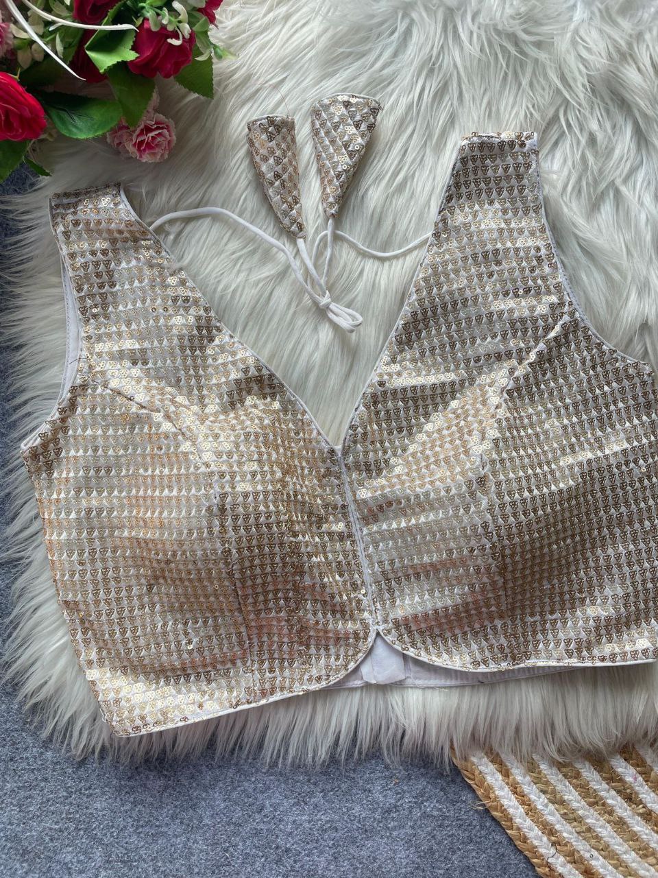 Fox Georgette Sequin Partywear Blouse