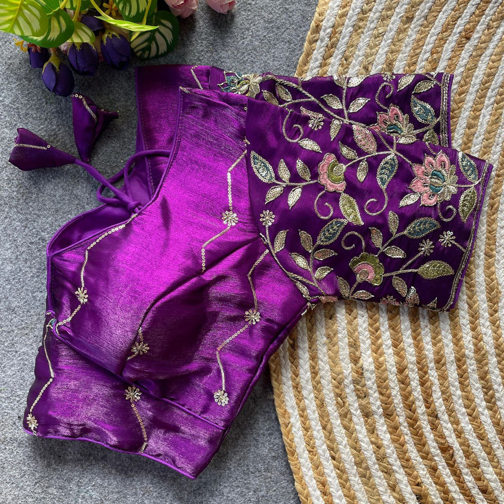 Multi Sequin ZC Fabric Partywear Blouse