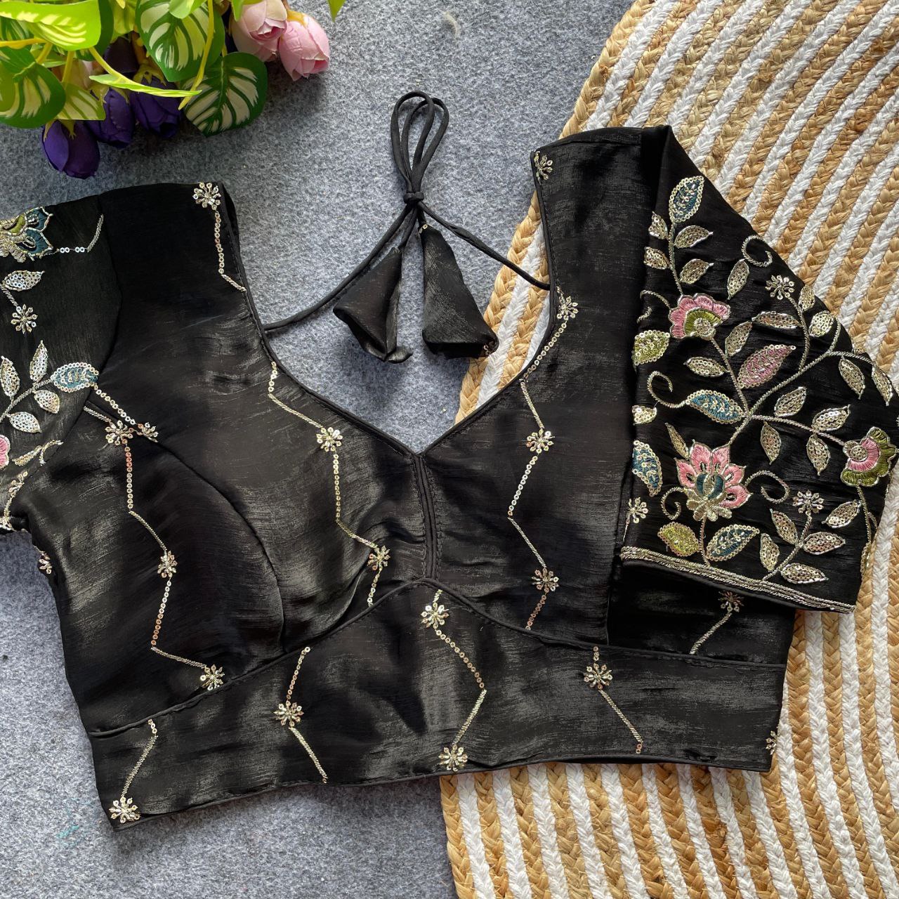 Multi Sequin ZC Fabric Partywear Blouse