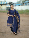 Kanchi Cotton Jacquard Kurta Dupatta Set