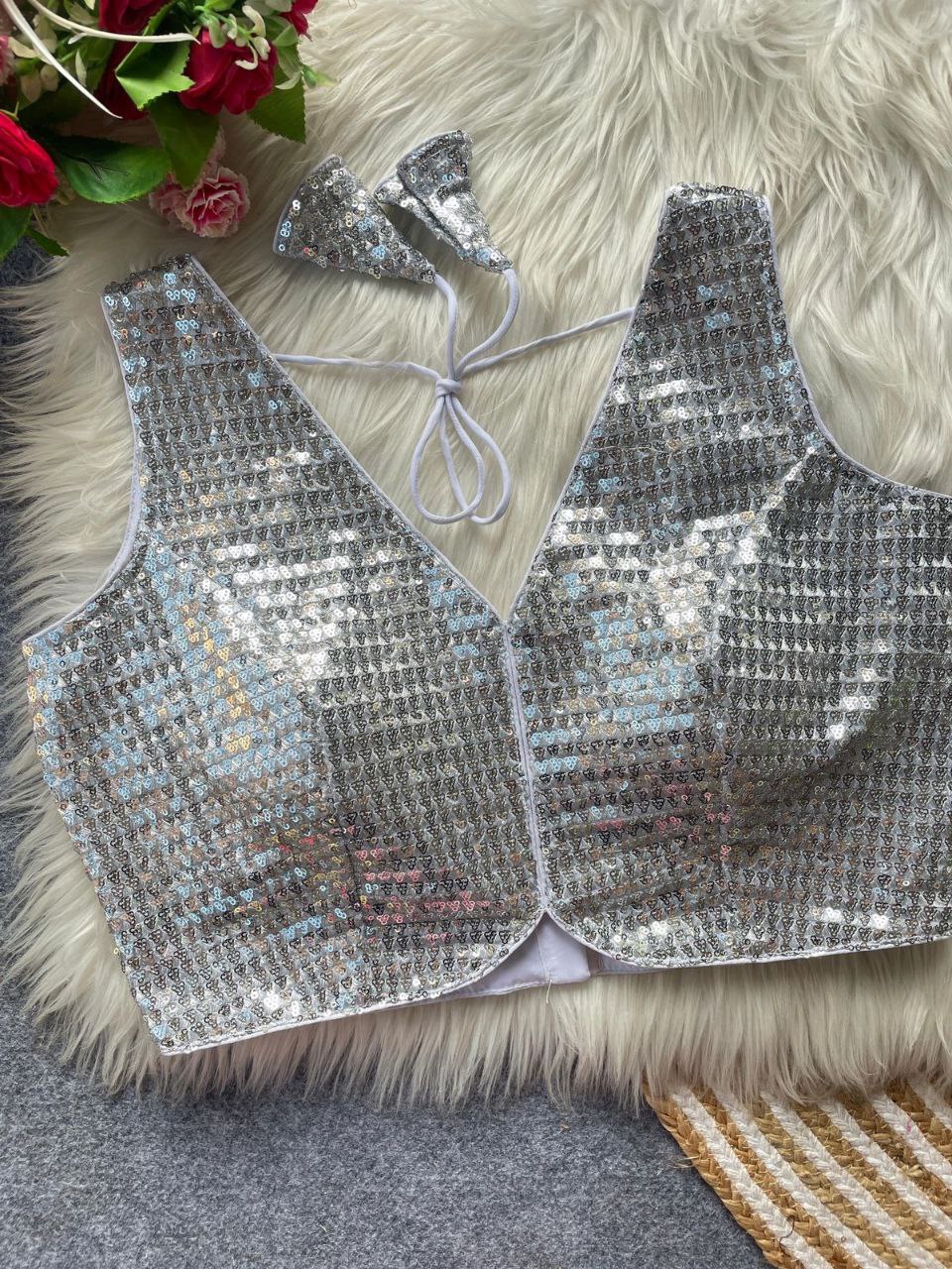 Fox Georgette Sequin Partywear Blouse