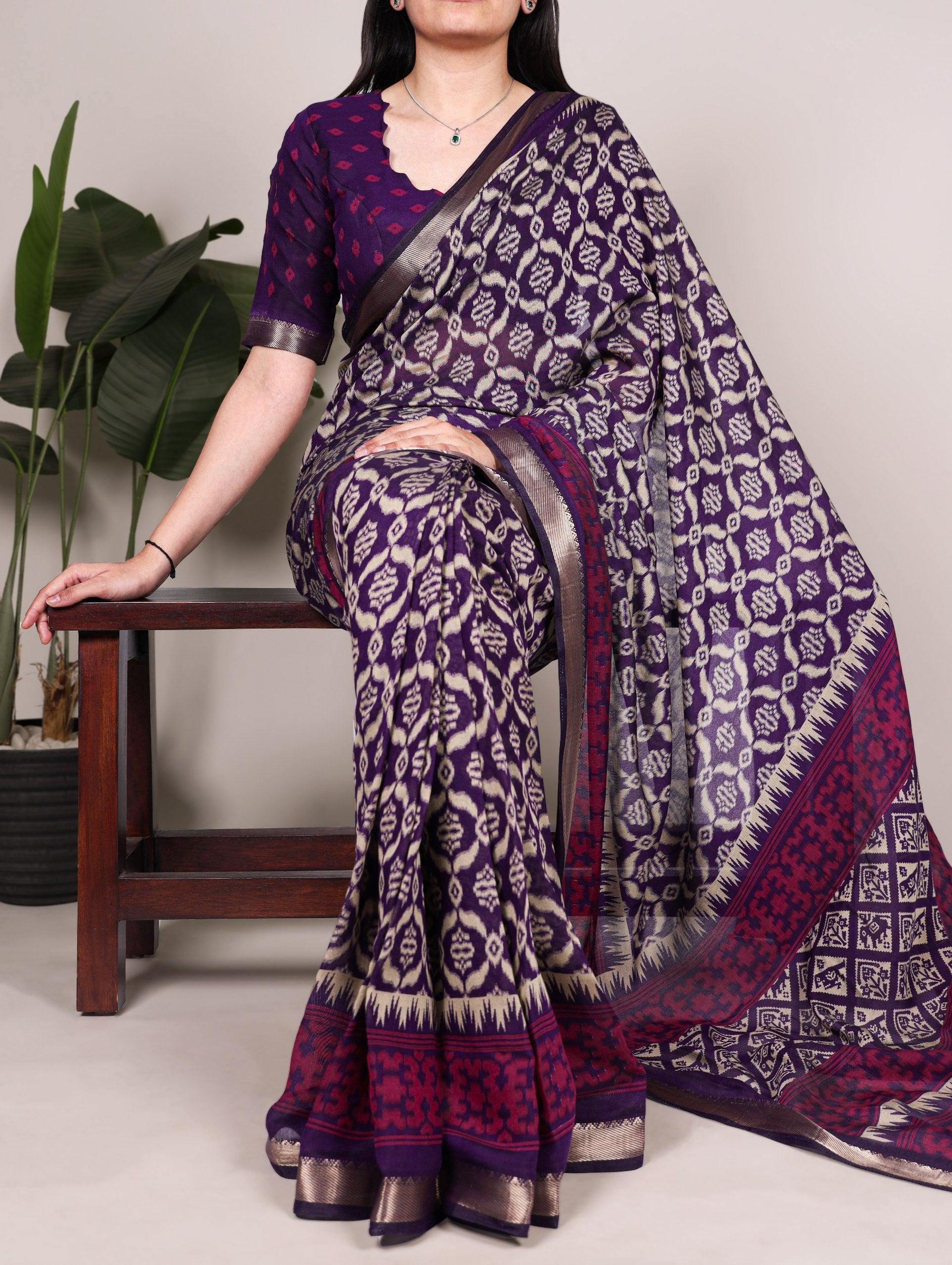Classic Ikat print Saree
