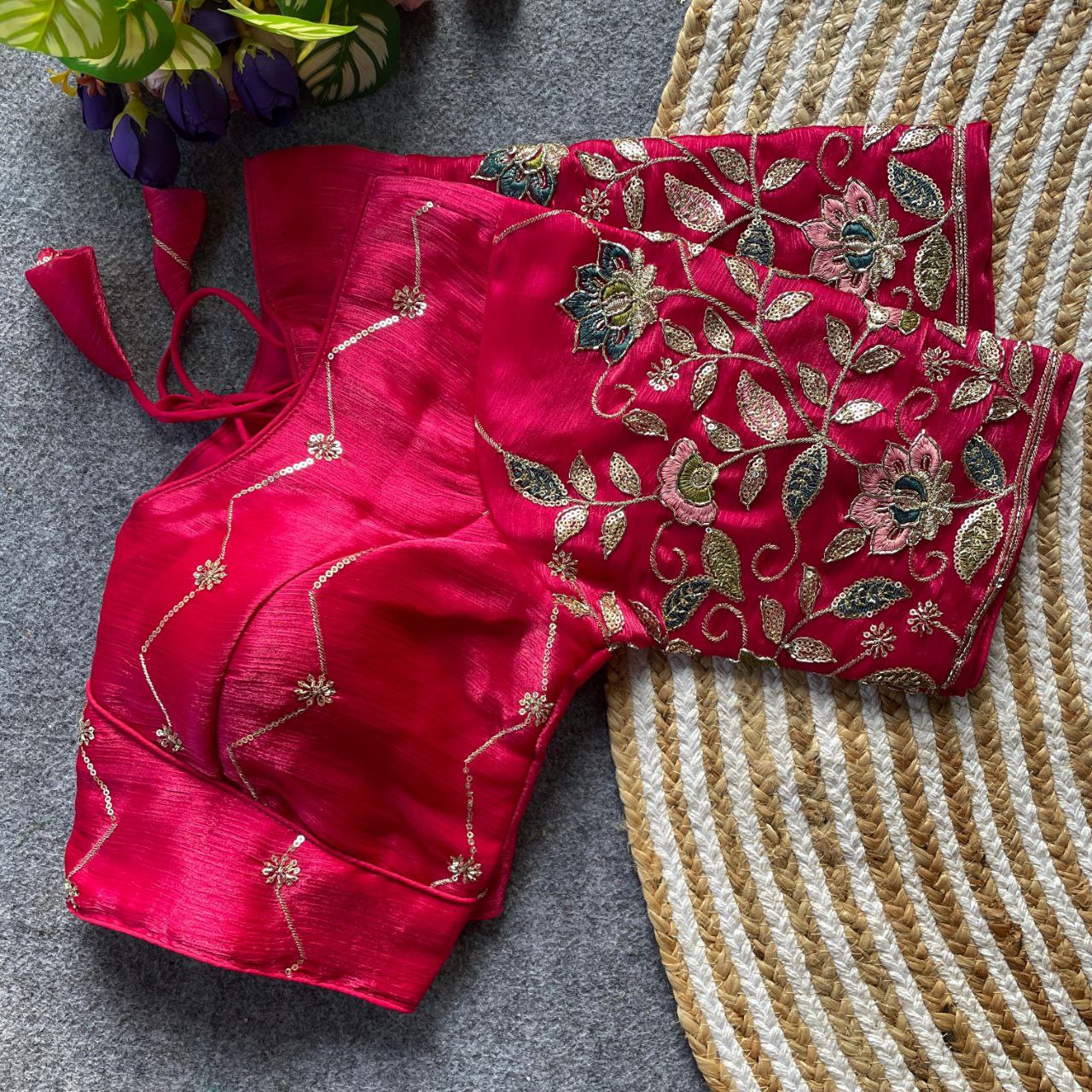 Multi Sequin ZC Fabric Partywear Blouse