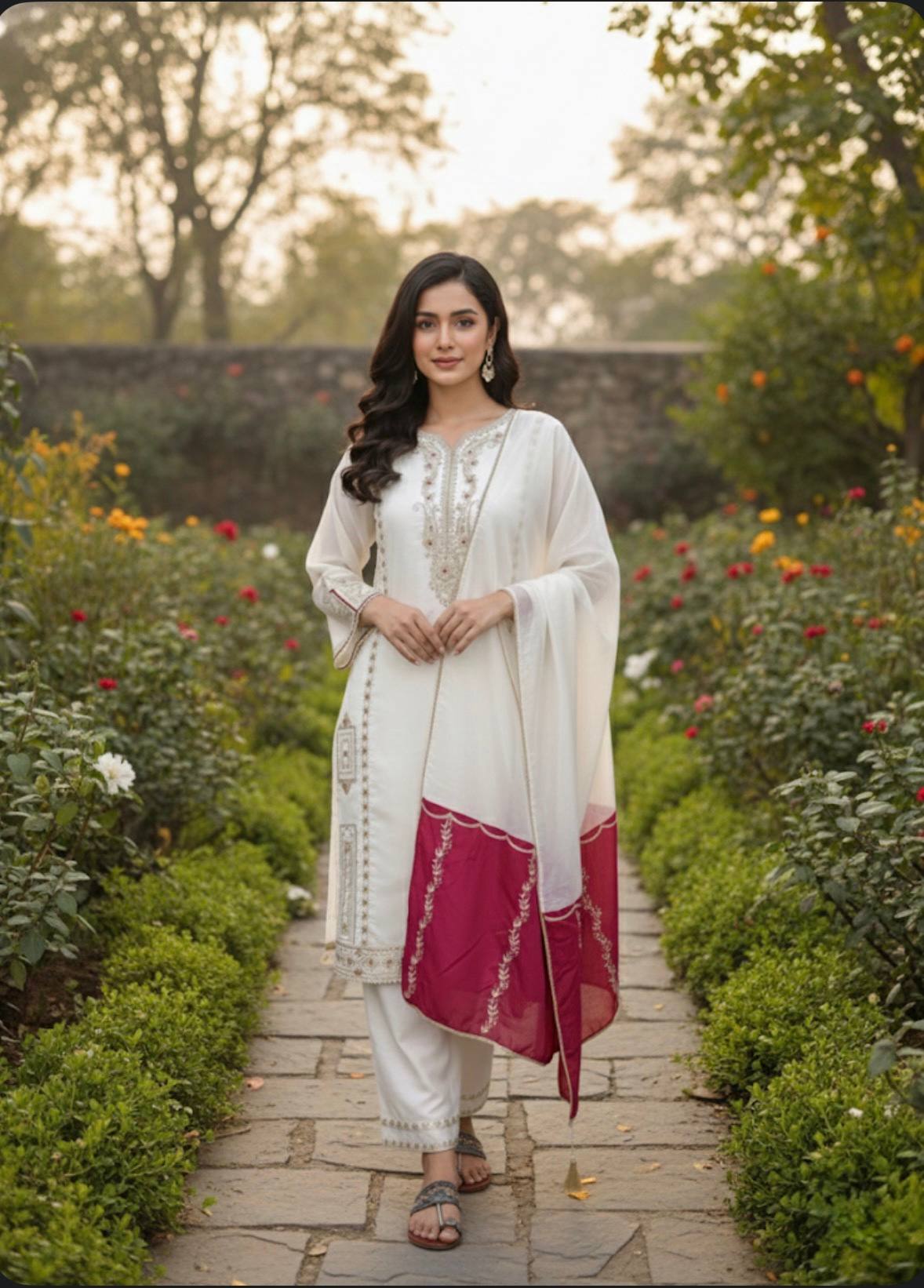 Designer Partywear Jimmy Choo Top Plazo & Dupatta Set