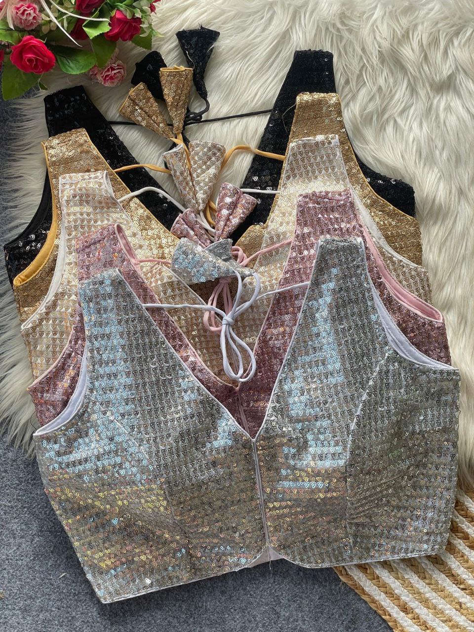 Fox Georgette Sequin Partywear Blouse