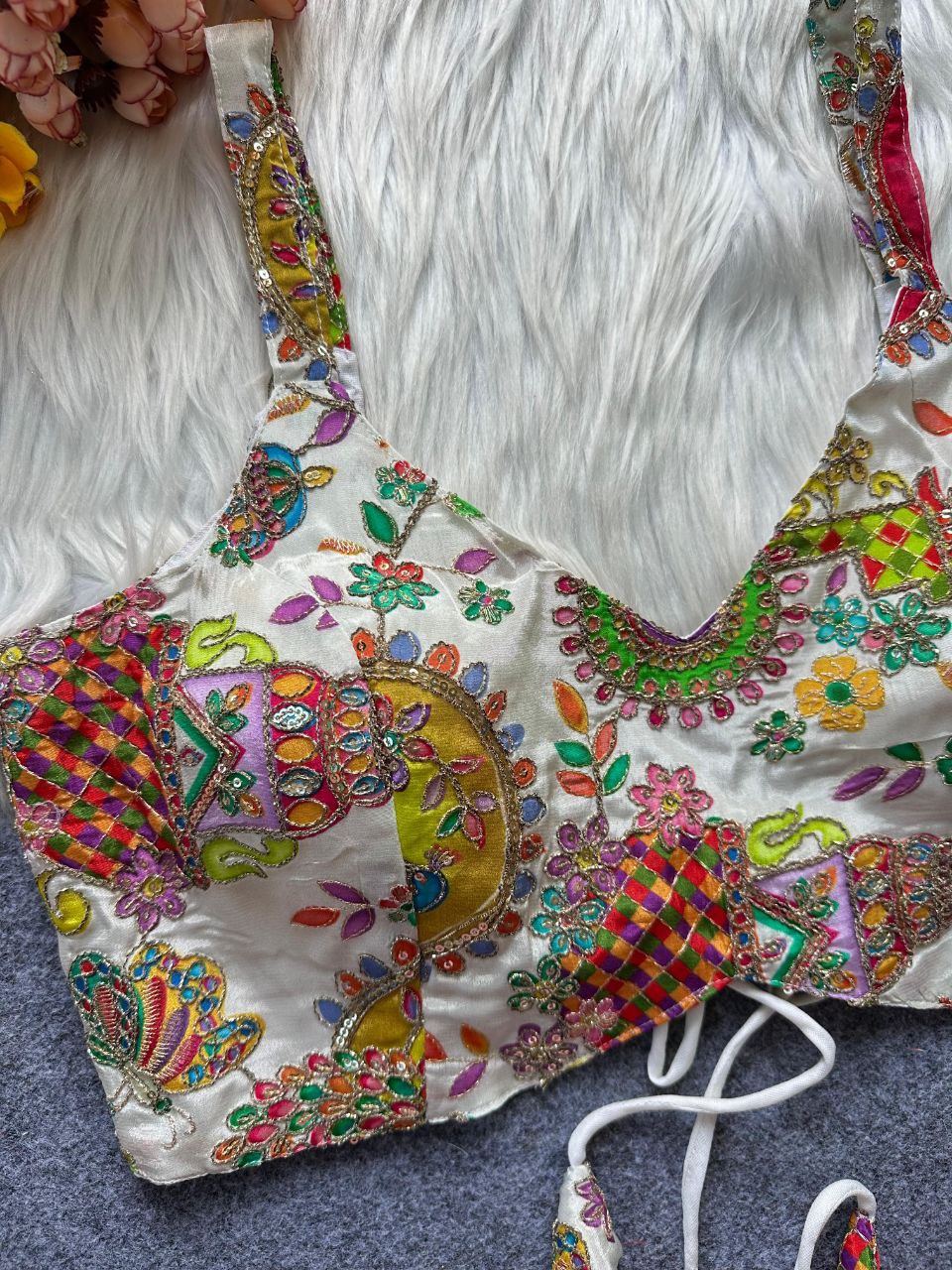 Printed Crepe Partywear Blouse