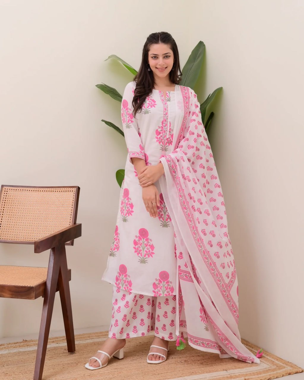 Elegant Rayon Straight Kurti Pant Dupatta Set