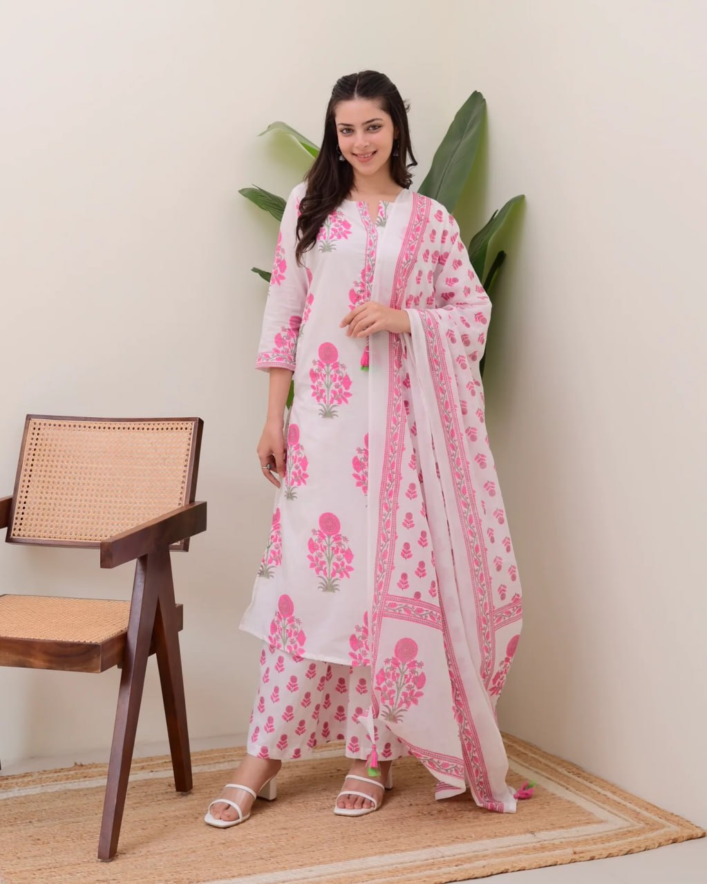 Elegant Rayon Straight Kurti Pant Dupatta Set