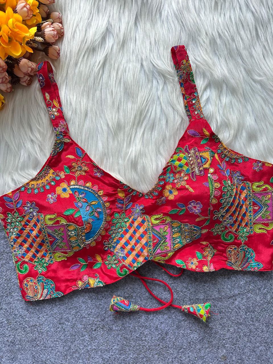 Printed Crepe Partywear Blouse