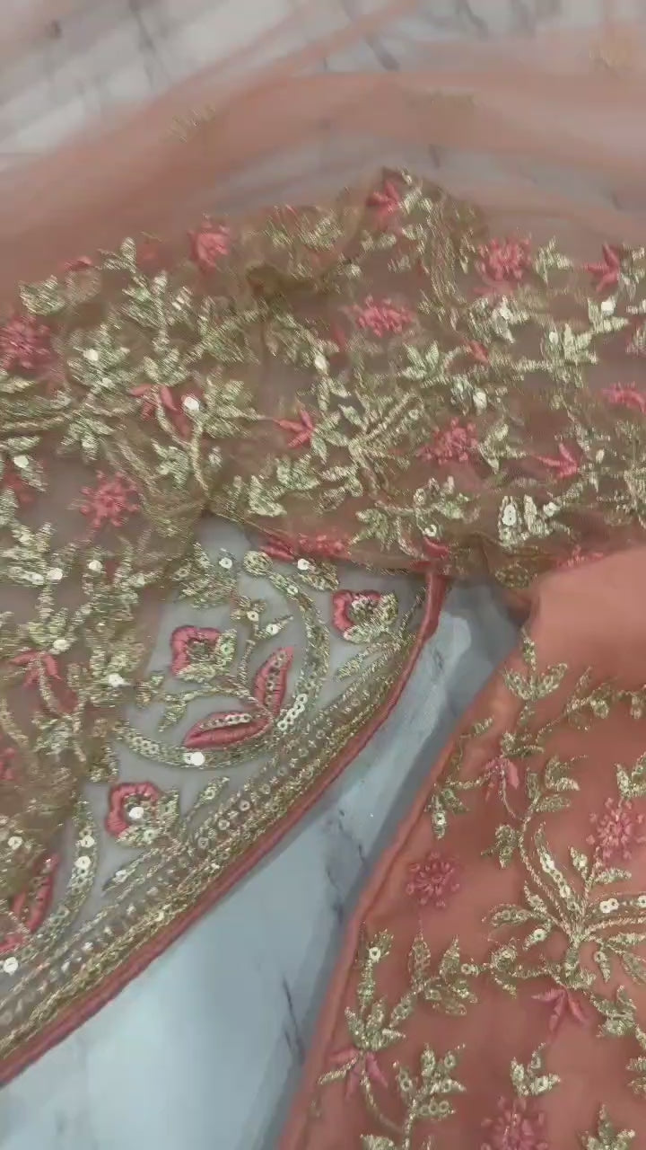 Premium Butterfly Net Embroidered Saree