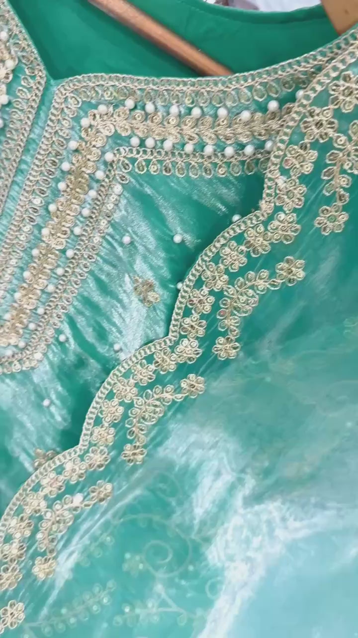 GMY Silk Top Palazzo & Dupatta Set