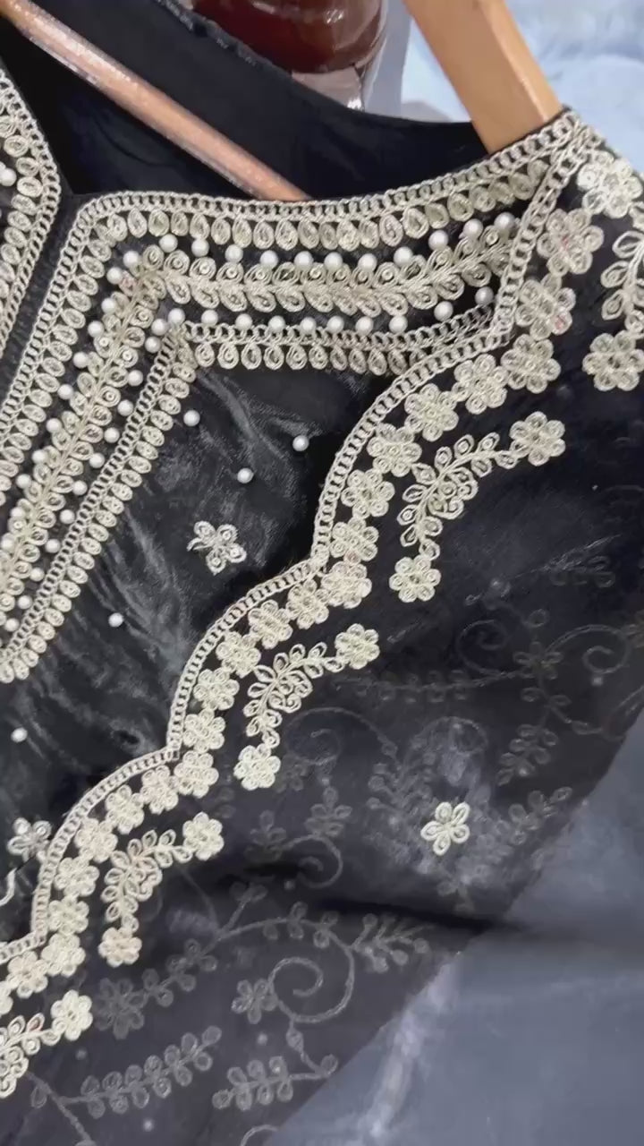 GMY Silk Top Palazzo & Dupatta Set