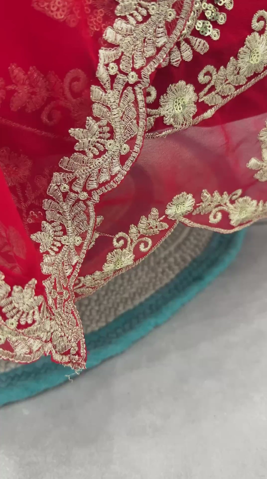 Royal Red Faux Georgette Bridal Lehenga Choli