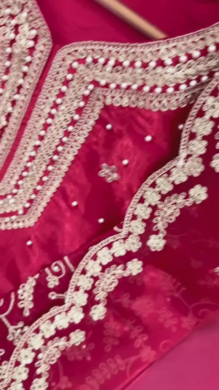 GMY Silk Top Palazzo & Dupatta Set