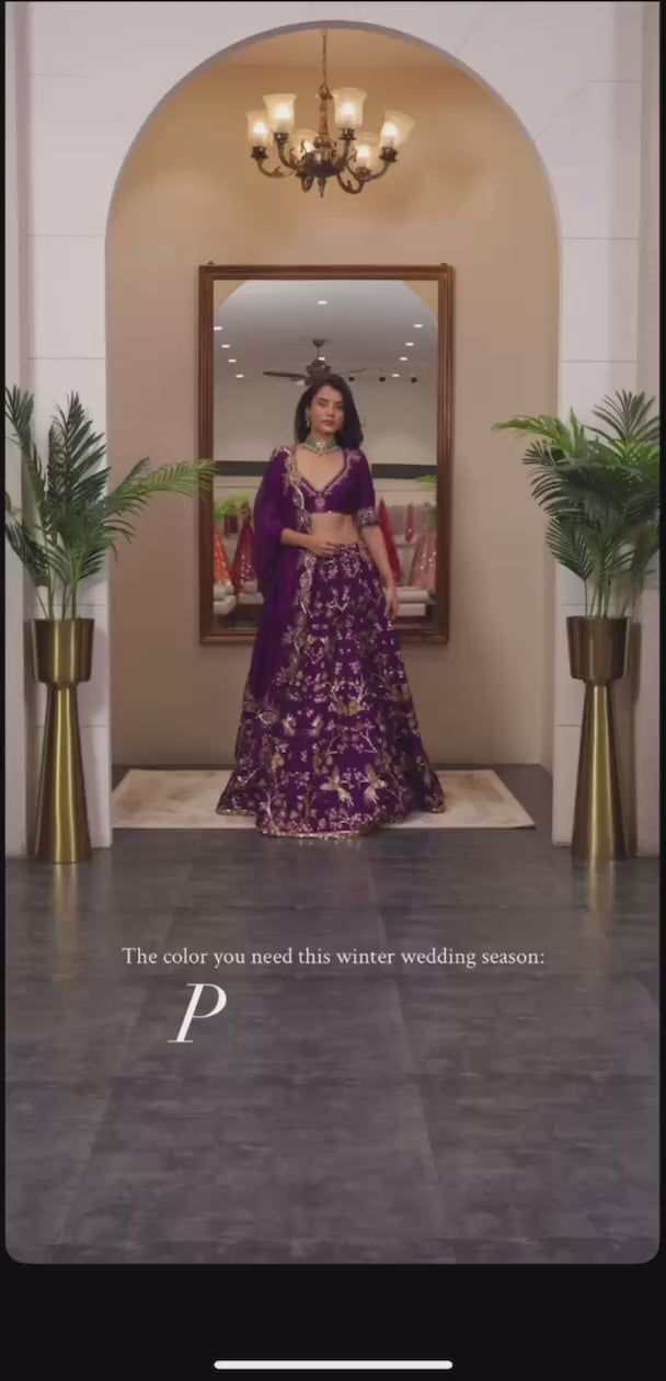 Royal Purple Thai Silk Lehenga Choli Set