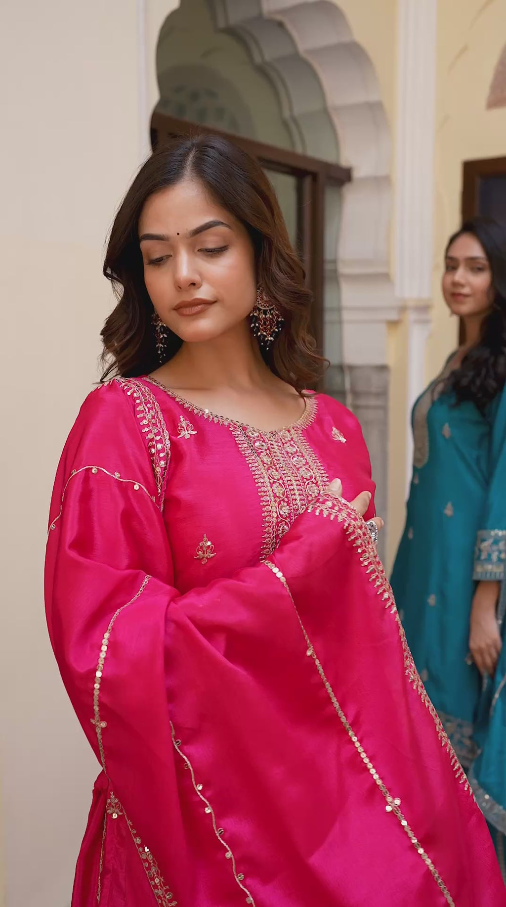 Embroidered Kurti Plazo Set